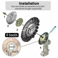 GRID COOL Lame De Coupe-herbe à Tête De Coupe-herbe De 8 Pouces Avec Kit D'adaptateur Universel 4pcs -Tondeuse Boutique 58347557 3