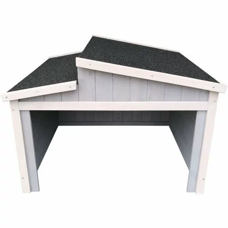 WILTEC Garage Pour Robot-tondeuse Toit Gradin Bois Massif Abri Carport Gris 60,5x73x66,5cm 4 WILTEC Garage Pour Robot-tondeuse Toit Gradin Bois Massif Abri Carport Gris 60,5x73x66,5cm – Image 2
