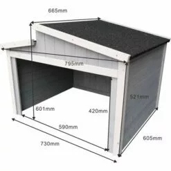 WILTEC Garage Pour Robot-tondeuse Toit Gradin Bois Massif Abri Carport Gris 60,5x73x66,5cm 9 WILTEC Garage Pour Robot-tondeuse Toit Gradin Bois Massif Abri Carport Gris 60,5x73x66,5cm -Tondeuse Boutique 58401087 4