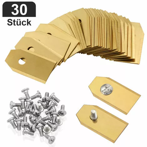 VINGO 30 Lames De Tondeuses-robots En Titane Pour Ardumower, Husqvarna Automower 0,75mm - Jaune 3 VINGO 30 Lames De Tondeuses-robots En Titane Pour Ardumower, Husqvarna Automower 0,75mm - Jaune