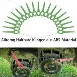 FVBJD 100 Pièces Lames En Plastique,Florabest Border Cutter, Lame De Tondeuse En Plastique Pour Coupe Bordure Florabest(La Couleur Verte) -Tondeuse Boutique 58677360 3