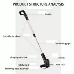 NAXUNNN Tondeuse à Gazon électrique Sans Fil Avec Batterie - Portable Et Extensible - Sans Fil - Pour Terrasse, Jardin -Tondeuse Boutique 59081862 3