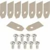 CYCLINGCOLORS 9x Lames De Robots Tondeuses + 9x écrous Compatible Avec GARDENA Yardforc Série R38 R40 R45 R50 R70 R75 R80 R100 R130 SC600 SC900 35x18mm Acier Inoxydable -Tondeuse Boutique 59087280 1