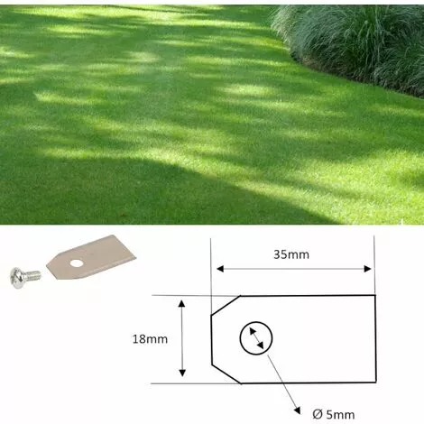 CYCLINGCOLORS 9x Lames De Robots Tondeuses + 9x écrous Compatible Avec GARDENA Yardforc Série R38 R40 R45 R50 R70 R75 R80 R100 R130 SC600 SC900 35x18mm Acier Inoxydable 4 CYCLINGCOLORS 9x Lames De Robots Tondeuses + 9x écrous Compatible Avec GARDENA Yardforc Série R38 R40 R45 R50 R70 R75 R80 R100 R130 SC600 SC900 35x18mm Acier Inoxydable – Image 2