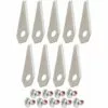 CYCLINGCOLORS 9x Lames De Robots Tondeuses + 9x écrous Compatible Avec BOSCH Série Indego 49x19mm Acier Inoxydable -Tondeuse Boutique 59087294 1