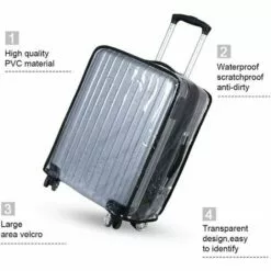 HEGUYEY Housse De Protection Pour Bagages,22 Pouces Housse Protection De Valise,Transparent PVC Couvertures De Valise Imperméable De Voyage Housse De Protection De Valise -Tondeuse Boutique 59603787 2
