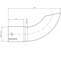 CYCLINGCOLORS  Embout D'échappement Coudé Diamètre 55,5mm Intérieur Longueur 190mm Tracteur -Tondeuse Boutique 60165001 2
