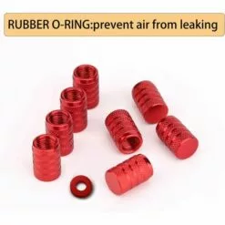 IRISFR Bouchons De Tige De Valve Voiture De Pneu, Couvercle De Bouchon De Valve De Pneu En Aluminium Avec Anneau En Caoutchouc Pour Voitures, SUV, Vélos, Velo Camions, Motos (Rouge), Lilaris 8 Pièces -Tondeuse Boutique 60280005 2