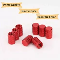 IRISFR Bouchons De Tige De Valve Voiture De Pneu, Couvercle De Bouchon De Valve De Pneu En Aluminium Avec Anneau En Caoutchouc Pour Voitures, SUV, Vélos, Velo Camions, Motos (Rouge), Lilaris 8 Pièces -Tondeuse Boutique 60280005 3
