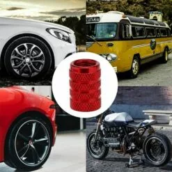 IRISFR Bouchons De Tige De Valve Voiture De Pneu, Couvercle De Bouchon De Valve De Pneu En Aluminium Avec Anneau En Caoutchouc Pour Voitures, SUV, Vélos, Velo Camions, Motos (Rouge), Lilaris 8 Pièces -Tondeuse Boutique 60280005 5