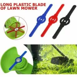 AOUGO 10 Pièces Lames De Tondeuse Jardin Tondeuse Accessoires, Lames De Rechange En Plastique, Outils De Jardin, Petit Trou 5mm, Pour Jardin Pelouse Tondeuse, Coupe-Bordures Sans Fil(Rouge) -Tondeuse Boutique 60576081 3