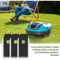 MACARON Lames De Rechange En Titane, 45 Pièces Lames En Titane, Lame Robot Tondeuse, Lames De Couteau En Titane Noir, Lame Tondeuse De Rachange, Pour Husqvarna Automower Gardena Robot Tondeuse Avec 45 Vis LO-Ron 10 MACARON Lames De Rechange En Titane, 45 Pièces Lames En Titane, Lame Robot Tondeuse, Lames De Couteau En Titane Noir, Lame Tondeuse De Rachange, Pour Husqvarna Automower Gardena Robot Tondeuse Avec 45 Vis LO-Ron -Tondeuse Boutique 60657015 4