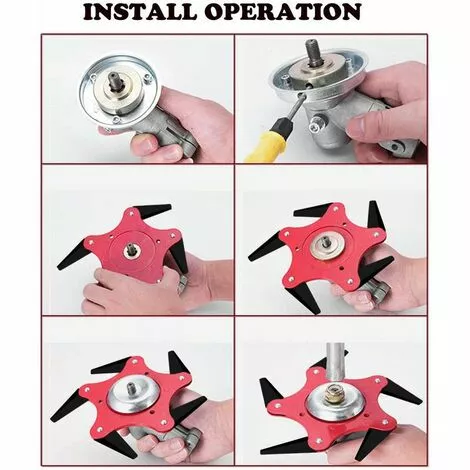 Cisea Tête De Coupe Extérieure Lame De Débroussailleuse Accessoires De Tête De Tondeuse à Gazon 6 Remplacement De La Tondeuse De Rasoir En Acier Avec Affûteuse De Lame (Kits D'adaptateur Non Inclus) 4 Cisea Tête De Coupe Extérieure Lame De Débroussailleuse Accessoires De Tête De Tondeuse à Gazon 6 Remplacement De La Tondeuse De Rasoir En Acier Avec Affûteuse De Lame (Kits D'adaptateur Non Inclus) – Image 2