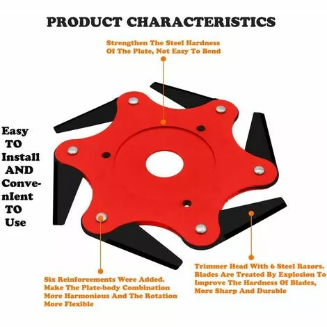 Cisea Tête De Coupe Extérieure Lame De Débroussailleuse Accessoires De Tête De Tondeuse à Gazon 6 Remplacement De La Tondeuse De Rasoir En Acier Avec Affûteuse De Lame (Kits D'adaptateur Non Inclus) 7 Cisea Tête De Coupe Extérieure Lame De Débroussailleuse Accessoires De Tête De Tondeuse à Gazon 6 Remplacement De La Tondeuse De Rasoir En Acier Avec Affûteuse De Lame (Kits D'adaptateur Non Inclus) – Image 5