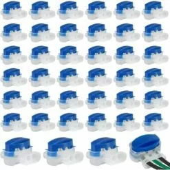 PESCE Connecteurs De Câble Remplis Des Résines, 40 Pièces Connecteurs De Câble Robot Tondeuse Remplis Étanche 3 Trous Fils Électrique Sertis Gel Résine Pour Tondeuses à Gazon Robotiques Automower.