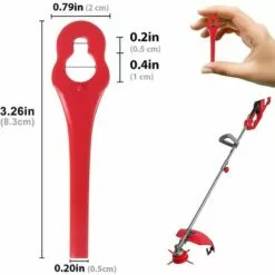 FVBJD Lot De 100 Tondeuse à Gazon En Plastique Lames, Lames De Rechange Pour Coupe Bordure, Pelouse Tondeuse Accessoires, Lames Plastique Rechange, Gros Trou 10mm Petit Trou 5mm (R100) 8 FVBJD Lot De 100 Tondeuse à Gazon En Plastique Lames, Lames De Rechange Pour Coupe Bordure, Pelouse Tondeuse Accessoires, Lames Plastique Rechange, Gros Trou 10mm Petit Trou 5mm (R100) -Tondeuse Boutique 61286896 2