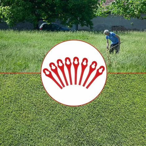 FVBJD Lot De 100 Tondeuse à Gazon En Plastique Lames, Lames De Rechange Pour Coupe Bordure, Pelouse Tondeuse Accessoires, Lames Plastique Rechange, Gros Trou 10mm Petit Trou 5mm (R100) 6 FVBJD Lot De 100 Tondeuse à Gazon En Plastique Lames, Lames De Rechange Pour Coupe Bordure, Pelouse Tondeuse Accessoires, Lames Plastique Rechange, Gros Trou 10mm Petit Trou 5mm (R100) – Image 4