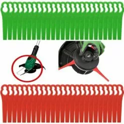 FVBJD 30 Pièces Lames En Plastique, Lames De Coupe En Plastique, Lidl Florabest Edge Cutter Blade Pour Pelouse Coupe Bordures(La Couleur Rouge)