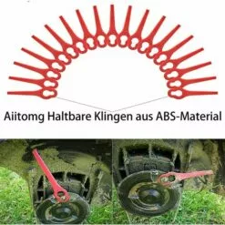 FVBJD 30 Pièces Lames En Plastique, Lames De Coupe En Plastique, Lidl Florabest Edge Cutter Blade Pour Pelouse Coupe Bordures(La Couleur Rouge) 9 FVBJD 30 Pièces Lames En Plastique, Lames De Coupe En Plastique, Lidl Florabest Edge Cutter Blade Pour Pelouse Coupe Bordures(La Couleur Rouge) -Tondeuse Boutique 61286942 3