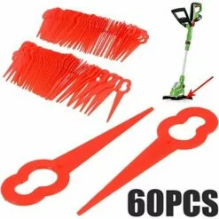 LITZEE Lames De Tondeuse à Gazon 60 Pièces, Remplacement De Lame De Tondeuse à Gazon, Couteau En Plastique Pour Tondeuse à Gazon Sans Fil, Lame De Rechange Pour Tondeuse à Gazon -Tondeuse Boutique 61335111 3