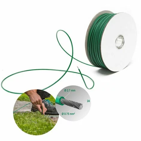 WILTEC Câble Périphérique 250m 2,7mm Installation Robot-tondeuse Fil De Cuivre étamé Délimitation Jardin 3 WILTEC Câble Périphérique 250m 2,7mm Installation Robot-tondeuse Fil De Cuivre étamé Délimitation Jardin