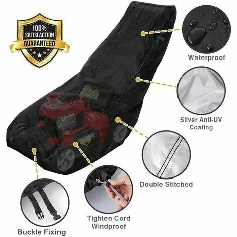 SINCèREETALI Couverture Tondeuse à Gazon Housse De Tondeuse à Gazon Protection Pour Tondeuse Noir 74×39×25 Inches 5 SINCèREETALI Couverture Tondeuse à Gazon Housse De Tondeuse à Gazon Protection Pour Tondeuse Noir 74×39×25 Inches – Image 3
