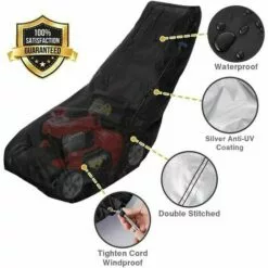 SINCèREETALI Housse De Tondeuse à Gazon Imperméable à L'eau Et à La Poussière En Polyester 210D Avec Cordon De Serrage Et Sac De Rangement (193 X 63,5 X 112 Cm) -Tondeuse Boutique 63819756 5