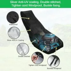 BENOBBY KIDS Housse De Protection Pour Tondeuse à Gazon 210D En Tissu Oxford Pour Tondeuse à Gazon, Housse De Protection Pour La Plupart Des Modèles De Tondeuses à Gazon（188*63.5*99cm） -Tondeuse Boutique 64106313 3