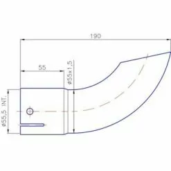 CYCLINGCOLORS Embout Tube Pot échappement Diamètre 55mm Longueur 190mm Noir Tracteur Engin Agricole Chantier -Tondeuse Boutique 64658940 2