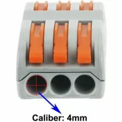 BEARSU Bornes De Connexion Automatique, Rapide Connecteur De Fil De Câble, Connecteur à écrou à Levier, Assortiment De Conducteurs Connecteurs De Fils Compacts SPL-3 (Paquet De 12) -Tondeuse Boutique 65098821 2