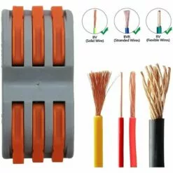 BEARSU Bornes De Connexion Automatique, Rapide Connecteur De Fil De Câble, Connecteur à écrou à Levier, Assortiment De Conducteurs Connecteurs De Fils Compacts SPL-3 (Paquet De 12) -Tondeuse Boutique 65098821 4