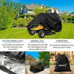 AOUGO Housse Tondeuse Autoportée, Couverture De Tondeuse à Gazon, 420D Tissu Oxford Résistant Aux UV/Eau/poussière, Housse Universelle Pour Tracteur De Jardin (L245 X W50 X H140CM) -Tondeuse Boutique 65392710 3