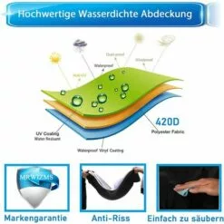 AOUGO Housse Tondeuse Autoportée, Couverture De Tondeuse à Gazon, 420D Tissu Oxford Résistant Aux UV/Eau/poussière, Housse Universelle Pour Tracteur De Jardin (L245 X W50 X H140CM) -Tondeuse Boutique 65392710 5