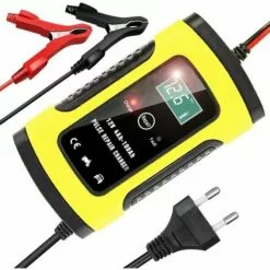 OSQI Chargeur De Batterie Intelligent Portable à écran LCD 6A/12V Avec Type De Réparation De Protections Multiples Pour Batterie De Moto De Voiture