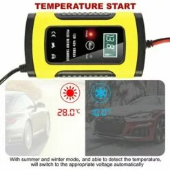 OSQI Chargeur De Batterie Intelligent Portable à écran LCD 6A/12V Avec Type De Réparation De Protections Multiples Pour Batterie De Moto De Voiture -Tondeuse Boutique 65501466 3