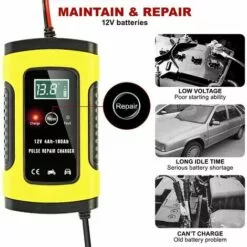OSQI Chargeur De Batterie Intelligent Portable à écran LCD 6A/12V Avec Type De Réparation De Protections Multiples Pour Batterie De Moto De Voiture -Tondeuse Boutique 65501466 4