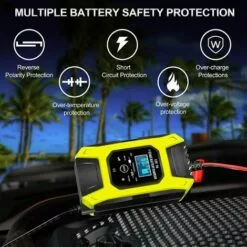 OSQI Chargeur De Batterie Intelligent 7A/12V Chargeur De Moto Rapide Portable Avec Mode De Réparation De Protection D'affichage LCD Pour Voiture Moto Auto Jaune 9 OSQI Chargeur De Batterie Intelligent 7A/12V Chargeur De Moto Rapide Portable Avec Mode De Réparation De Protection D'affichage LCD Pour Voiture Moto Auto Jaune -Tondeuse Boutique 65501570 3
