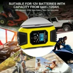 OSQI Chargeur De Batterie Intelligent 7A/12V Chargeur De Moto Rapide Portable Avec Mode De Réparation De Protection D'affichage LCD Pour Voiture Moto Auto Jaune 11 OSQI Chargeur De Batterie Intelligent 7A/12V Chargeur De Moto Rapide Portable Avec Mode De Réparation De Protection D'affichage LCD Pour Voiture Moto Auto Jaune -Tondeuse Boutique 65501570 5
