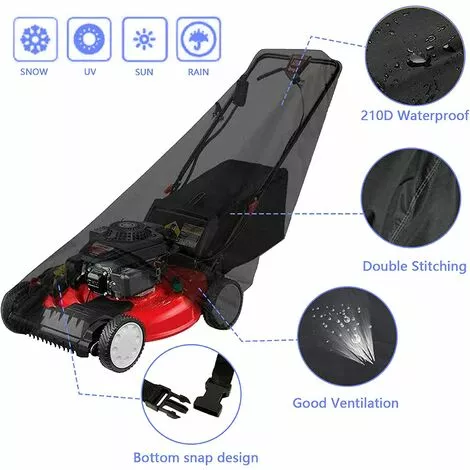 FUHUIDATRADING Housse De Protection Pour Tondeuse à Gazon Housse De Protection Pour Tracteur De Pelouse Tissu Oxford 210D Imperméable Anti-UV, Résistant Aux Intempéries, Avec Cordon De Serrage Et Sac De 4 FUHUIDATRADING Housse De Protection Pour Tondeuse à Gazon Housse De Protection Pour Tracteur De Pelouse Tissu Oxford 210D Imperméable Anti-UV, Résistant Aux Intempéries, Avec Cordon De Serrage Et Sac De – Image 2