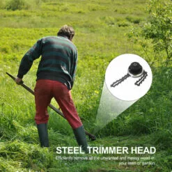 LIFCAUSAL Tête De Tondeuse Avec Lame De Coupe-chaîne à Bobine Tête De Tondeuse à Gazon D'extérieur Outil De Mangeur De Tête De Tondeuse En Acier Pour Remplacement De Tondeuse à Gazon à Arbres Droits -Tondeuse Boutique 66373087 3