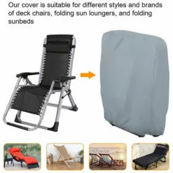 PESCE Couverture De Chaise Pliante Extérieure Zéro Gravité Imperméable à L'eau Anti-poussière Pelouse Meubles De Patio Couvre Tous Les Temps Résistants -Tondeuse Boutique 66652136 4