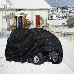 PESCE Housse De Tondeuse à Gazon – Housse De Tracteur Pour Terrasses Jusqu'à 140 X 66 X 91 Cm Housse De Rangement En Polyester Oxford 210D Robuste, Protection UV Ajustement Universel Avec Cordon De Serrage Et Housse De Rangement -Tondeuse Boutique 66652222 4