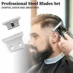 FUIENKO Kemei – Tondeuse à Cheveux Originale, Lame En T De 4cm, En Acier Inoxydable, 0mm, Accessoires,silver -Tondeuse Boutique 66722302 5