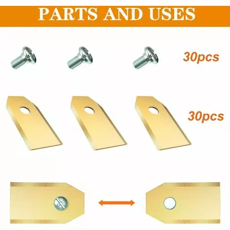 30 X Lames De Rechange En Titane Pour Tous Les Tondeuses De Jardin Automower Husqvarna/Gardena/Yard Force/Automower, Robuste (3.1 G / 0.75 Mm) Avec Vis,Yeurié 6 30 X Lames De Rechange En Titane Pour Tous Les Tondeuses De Jardin Automower Husqvarna/Gardena/Yard Force/Automower, Robuste (3.1 G / 0.75 Mm) Avec Vis,Yeurié – Image 4