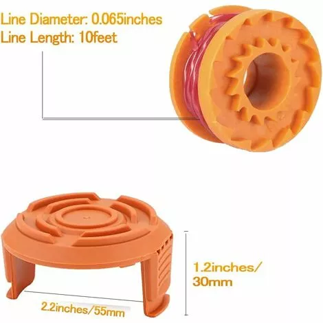 OCXIN Bobines De Fil De Tondeuse à Gazon Pour WORX WA0004.1 (longueur 3m Diamètre ⌀1.65mm) Bobines De Fil En Nylon Coupe-fil WA0010 Tous 20V (WORX WA0004.1, 4 Pièces) 4 OCXIN Bobines De Fil De Tondeuse à Gazon Pour WORX WA0004.1 (longueur 3m Diamètre ⌀1.65mm) Bobines De Fil En Nylon Coupe-fil WA0010 Tous 20V (WORX WA0004.1, 4 Pièces) – Image 2