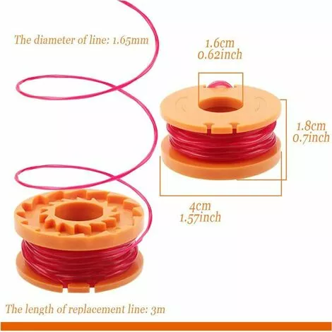 OCXIN Bobines De Fil De Tondeuse à Gazon Pour WORX WA0004.1 (longueur 3m Diamètre ⌀1.65mm) Bobines De Fil En Nylon Coupe-fil WA0010 Tous 20V (WORX WA0004.1, 4 Pièces) 5 OCXIN Bobines De Fil De Tondeuse à Gazon Pour WORX WA0004.1 (longueur 3m Diamètre ⌀1.65mm) Bobines De Fil En Nylon Coupe-fil WA0010 Tous 20V (WORX WA0004.1, 4 Pièces) – Image 3