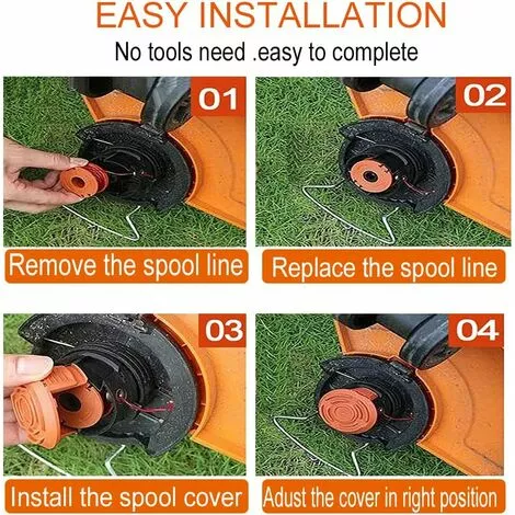 OCXIN Bobines De Fil De Tondeuse à Gazon Pour WORX WA0004.1 (longueur 3m Diamètre ⌀1.65mm) Bobines De Fil En Nylon Coupe-fil WA0010 Tous 20V (WORX WA0004.1, 4 Pièces) 6 OCXIN Bobines De Fil De Tondeuse à Gazon Pour WORX WA0004.1 (longueur 3m Diamètre ⌀1.65mm) Bobines De Fil En Nylon Coupe-fil WA0010 Tous 20V (WORX WA0004.1, 4 Pièces) – Image 4