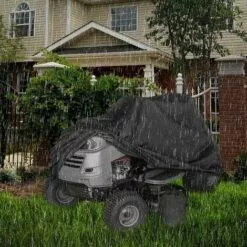 HKLFFJA Housse De Voiture De Moto Noire 210D Oxford Cloth Heavy Duty Quad Bike Cover All Weather Outdoor Motorcycle Scooter Covers ATV Cover - -Tondeuse Boutique 67177155 5