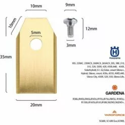 FVBJD 45 Lames De Rechange Pour Husqvarna / Automower / Gardena / Yardforce Robot Tondeuse, Lames De Couteau En Titane - Lames De Rechange(3 G - 0,75 Mm)-Accessoire De Rechange - Avec Vis -Tondeuse Boutique 67313848 3