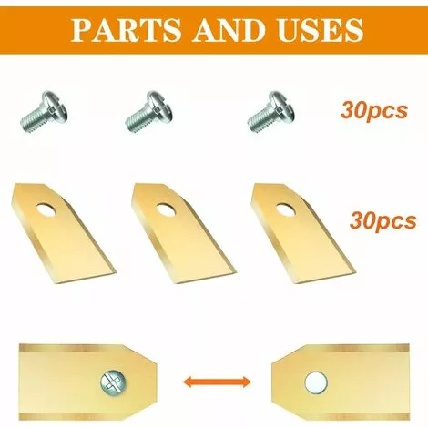 GESCHENKE 30 X Lames De Rechange En Titane Pour Tous Les Tondeuses De Jardin Automower Husqvarna/Gardena/Yard Force/Automower, Robuste (3.1 G / 0.75 Mm) Avec Vis 5 GESCHENKE 30 X Lames De Rechange En Titane Pour Tous Les Tondeuses De Jardin Automower Husqvarna/Gardena/Yard Force/Automower, Robuste (3.1 G / 0.75 Mm) Avec Vis – Image 4
